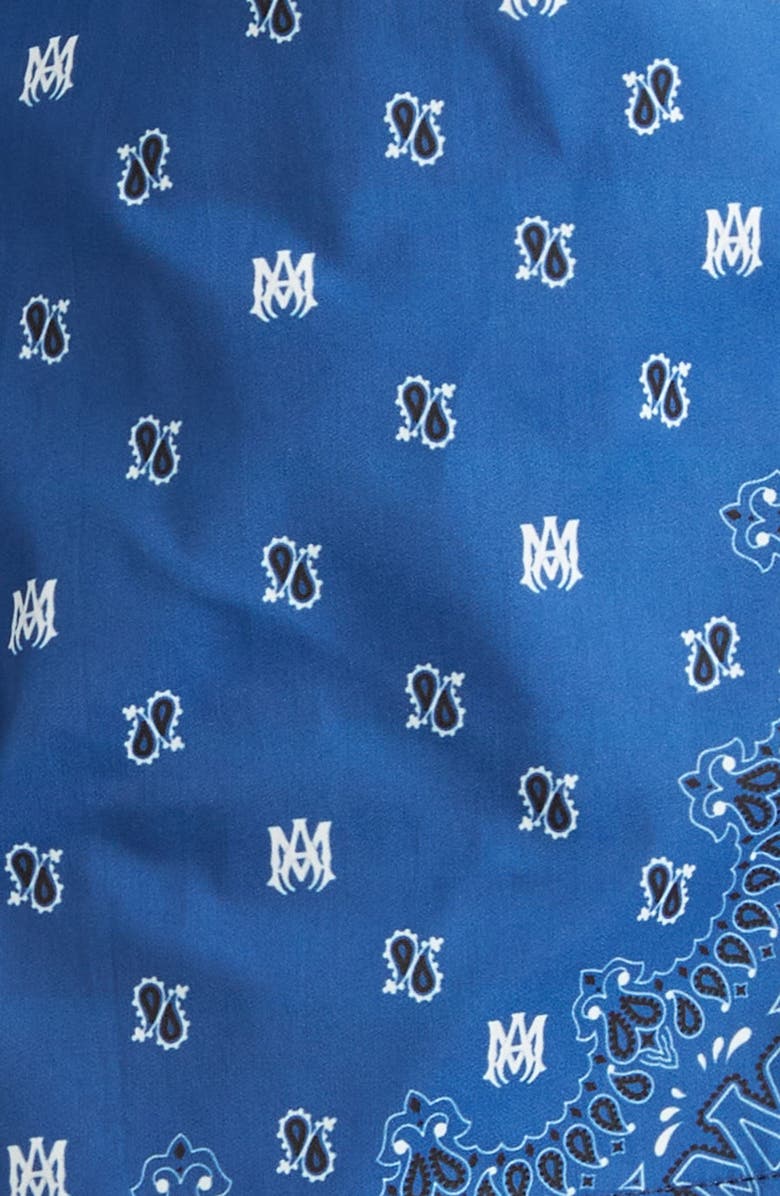 AMIRI Monogram Paisley Swim Trunks, Alternate, color, Blue