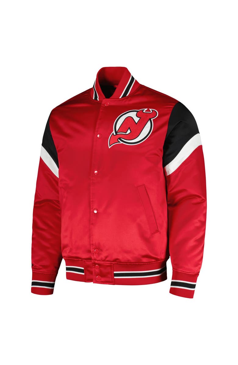Mitchell & Ness Men's Mitchell & Ness Red New Jersey Devils Midweight Satin Full-Snap Jacket, Alternate, color, 