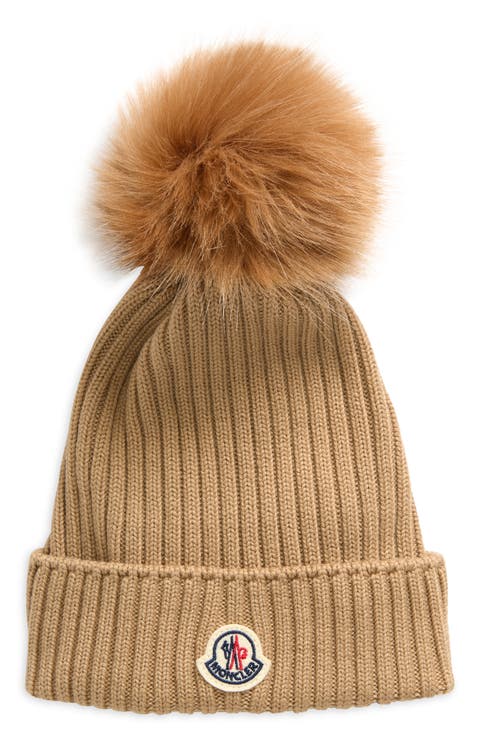 Kids
 Merino Wool Rib Beanie with Faux Fur Pompom (Little Kid 
Big Kid)