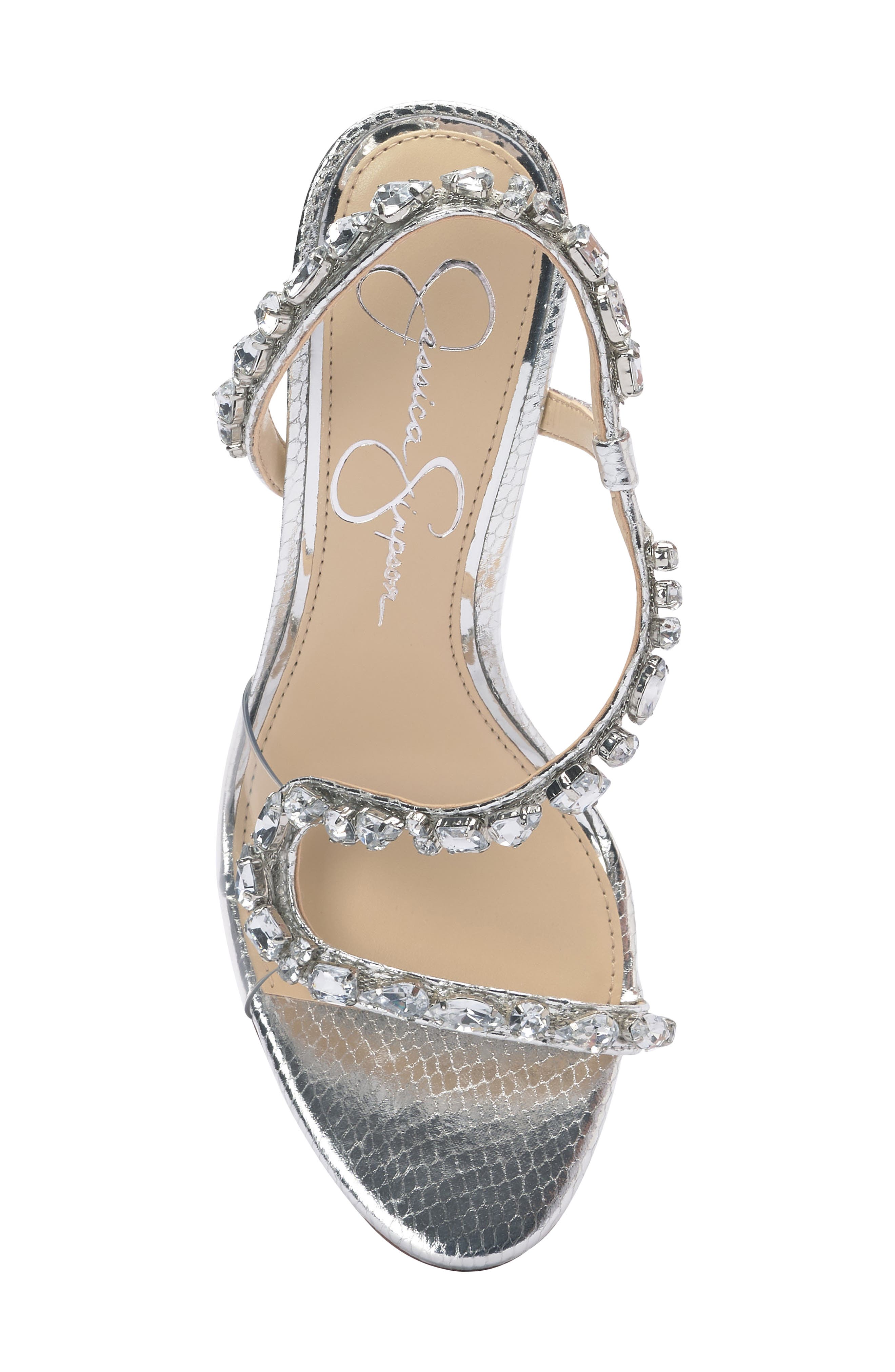 Jessica Simpson Jaycin Sandal, Alternate, color, Silver/ Clear Mtsnkp