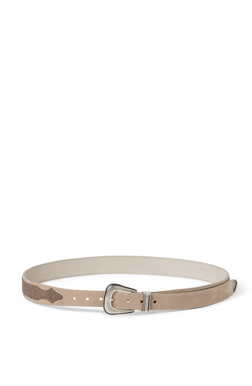 Brunello Cucinelli Reversed Calfskin Belt In Taupe