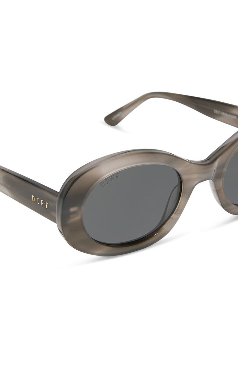 DIFF Lainey 52mm Polarized Oval Sunglasses, Alternate, color, Smoke Marble / Grey