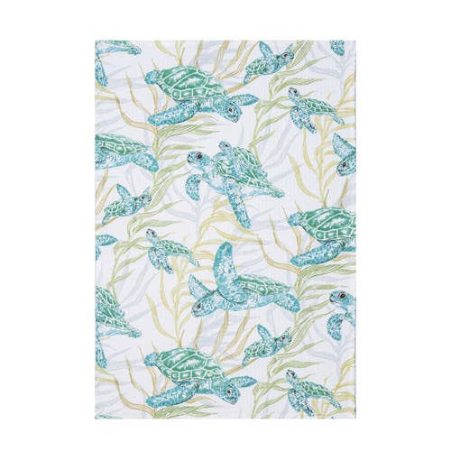 C & F Home C&f Home 27" X 18" Turtle Cove Kitchen And Bathroom Graphic Print Hand Towel In Blue