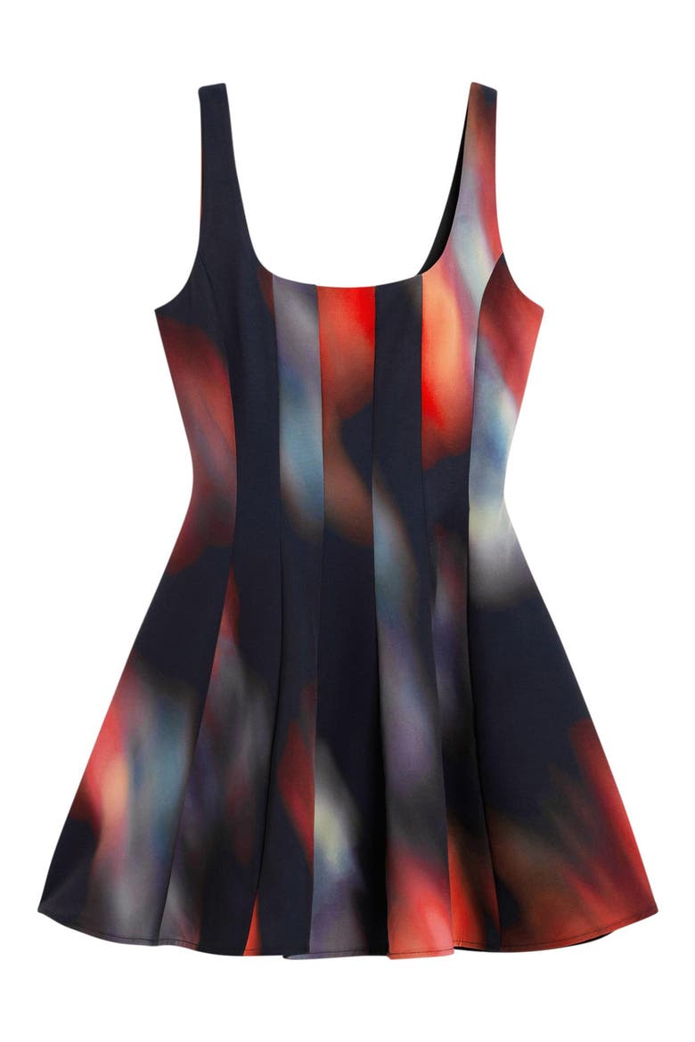 Sleeveless Fit & Flare Minidress, Alternate, color, BLACK