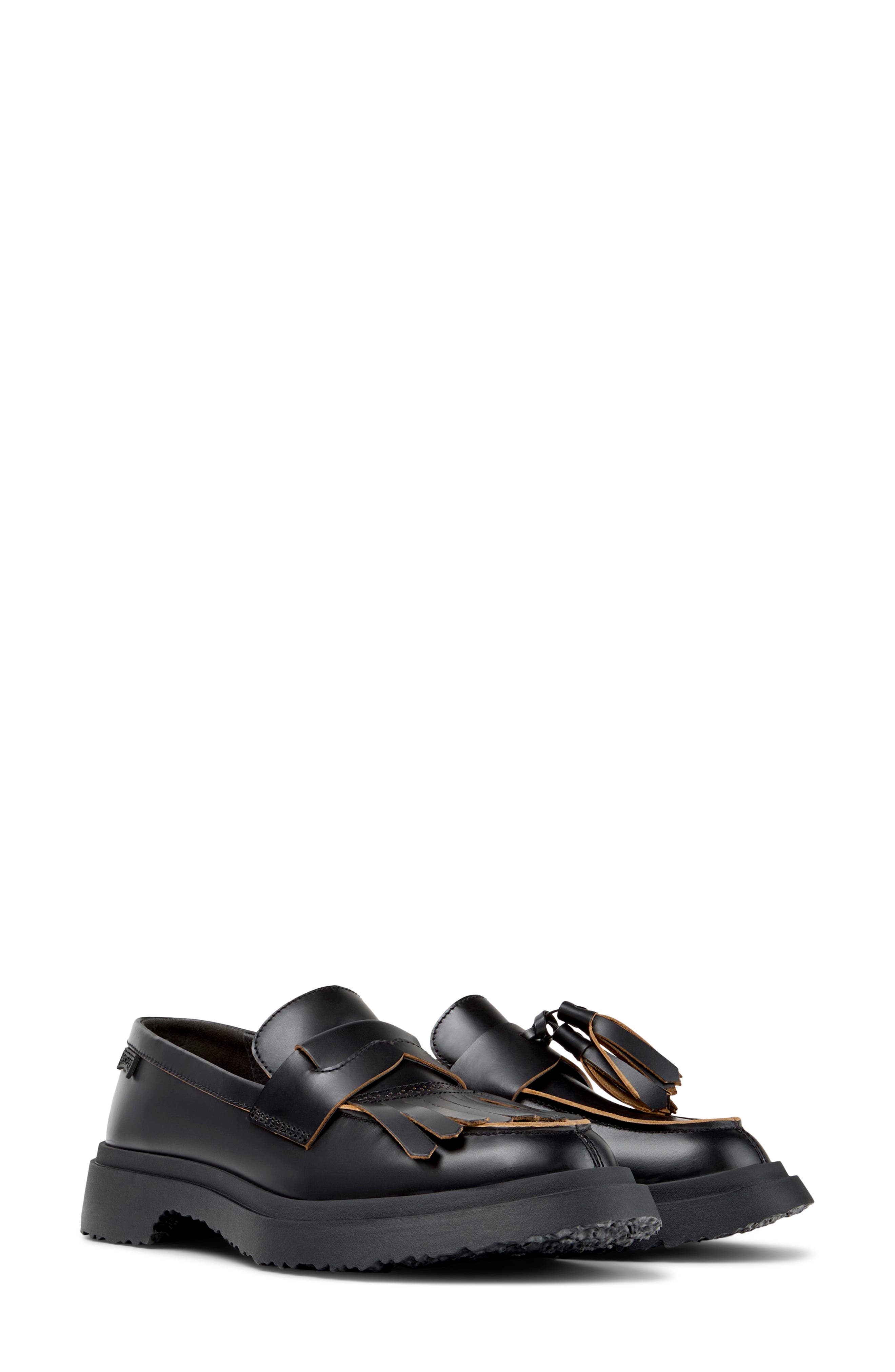 Camper Walden Twins Mismatch Loafer, Main, color, Black