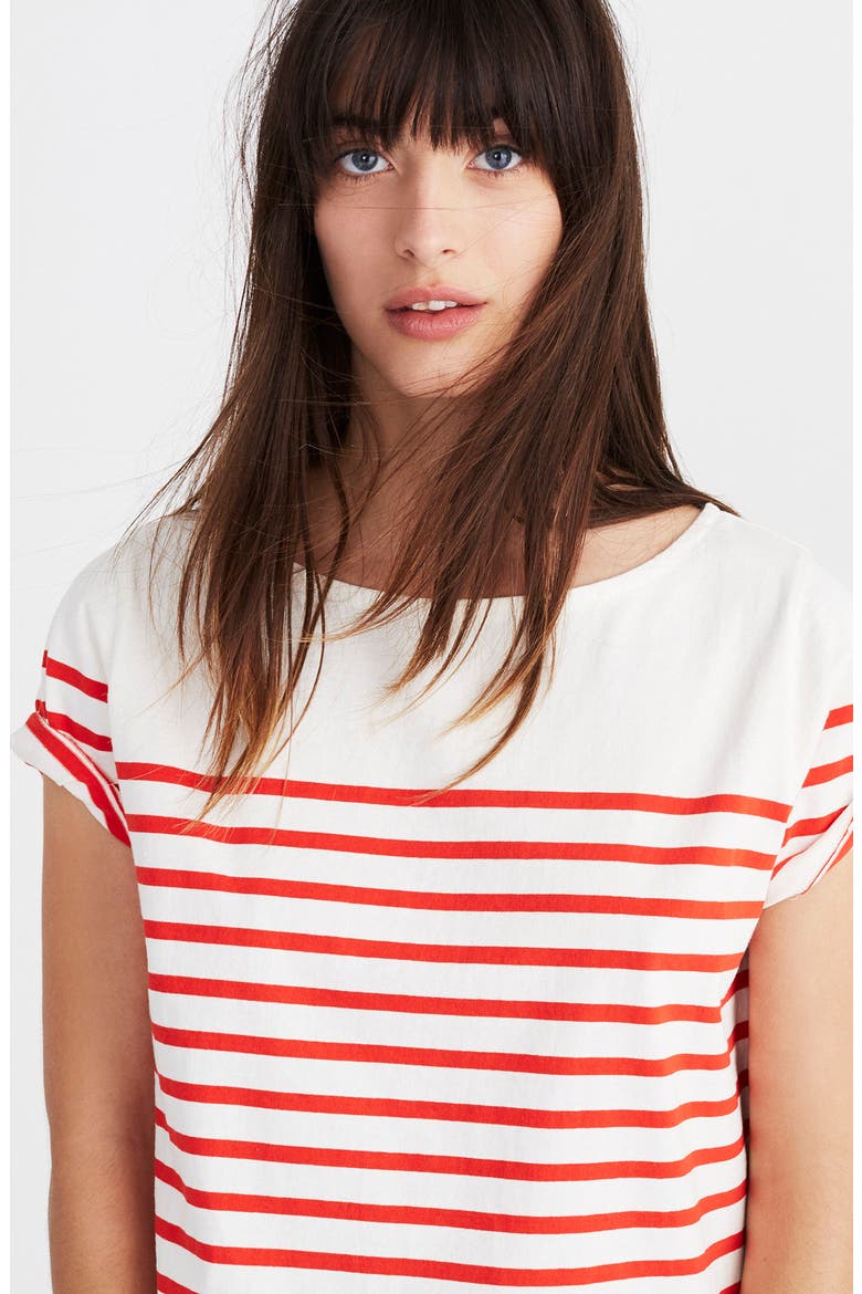 Setlist Boxy Stripe Tee, Alternate, color, RIPE PERSIMMON
