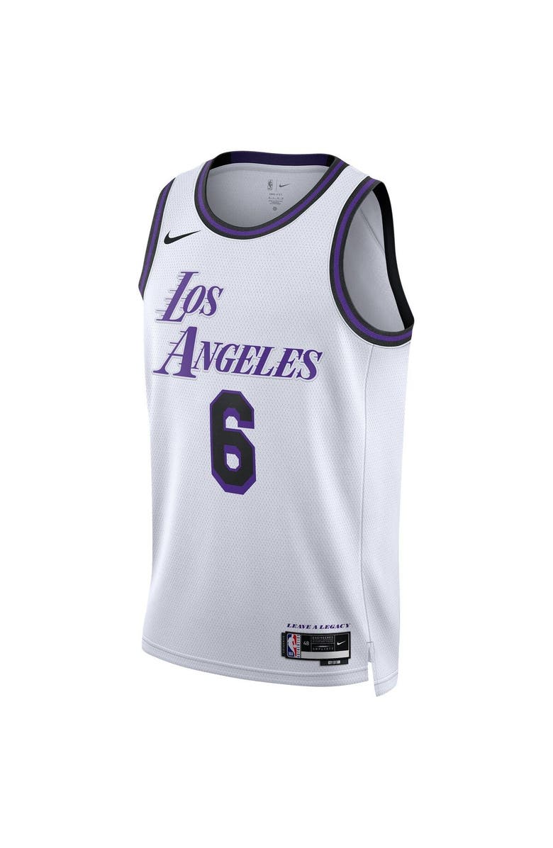 Nike Unisex Nike LeBron James White Los Angeles Lakers 2022/23 Swingman Jersey - City Edition, Alternate, color,