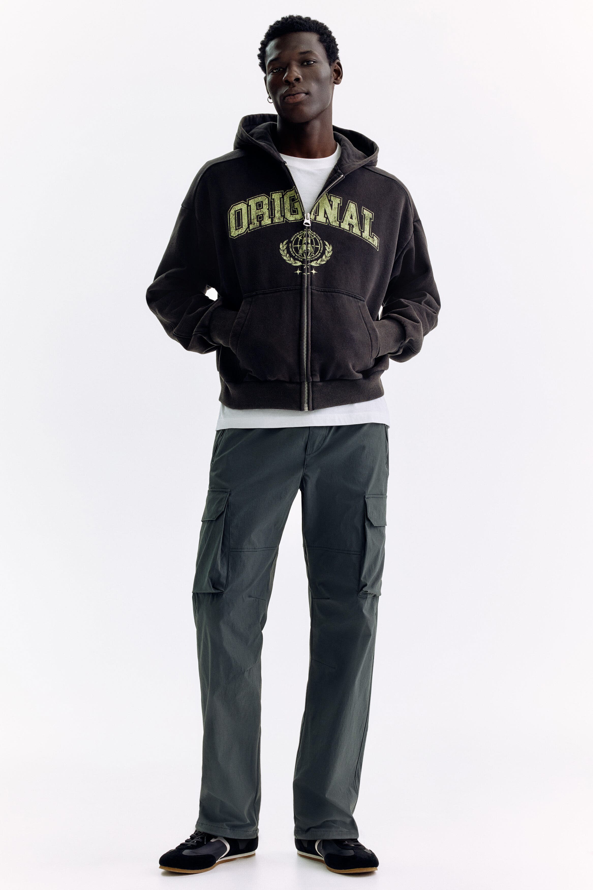 Regular Fit Nylon Cargo Trousers - image 4