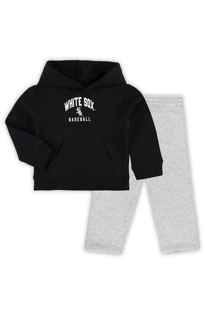 Outerstuff Infant Black/Heather Gray Chicago White Sox Play by Play Pullover Hoodie & Pants Set, Alternate, color, Black