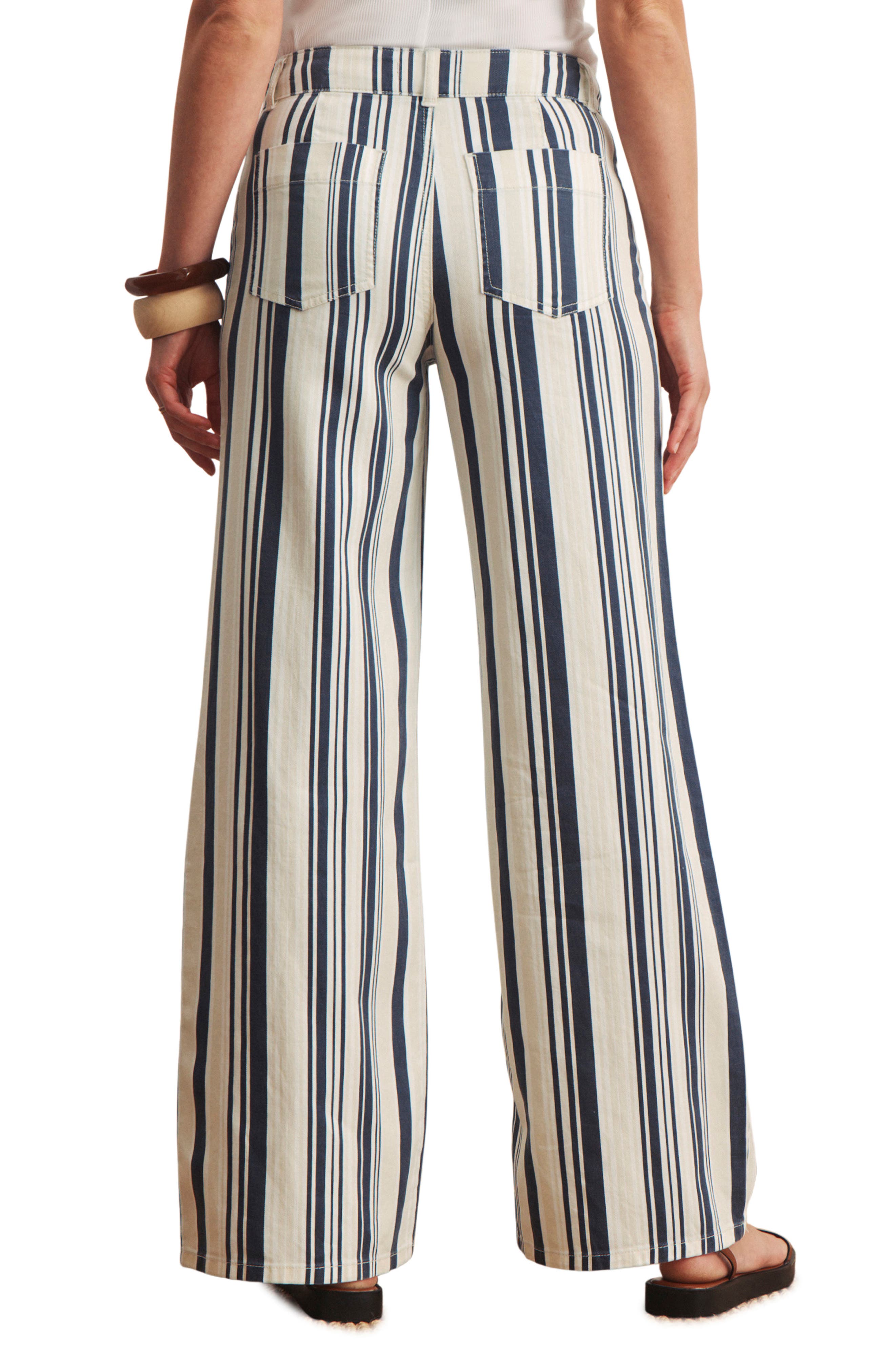 The Marine Stripe Patch Pocket Wide Leg Jeans - image 2