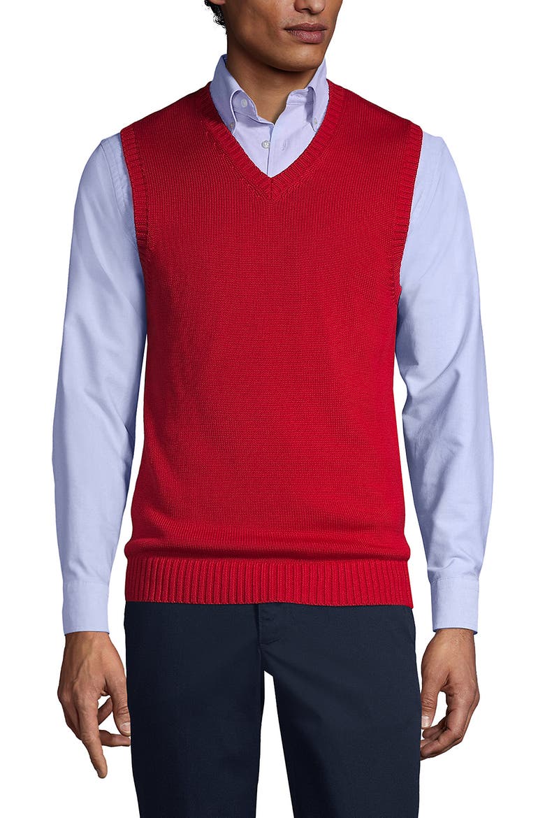 School Uniform  Cotton Modal Sweater Vest, Main, color, Red