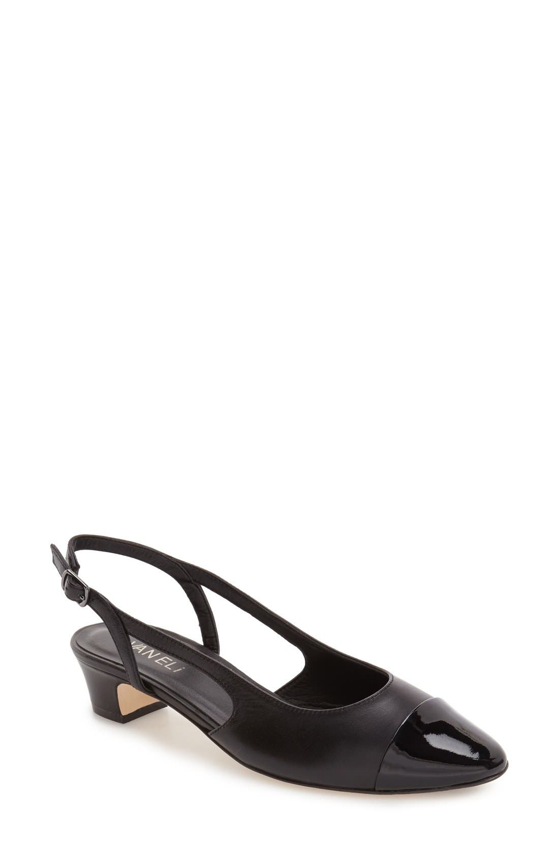VANELi 'Aliz' Slingback Pump, Main, color, Black Leather