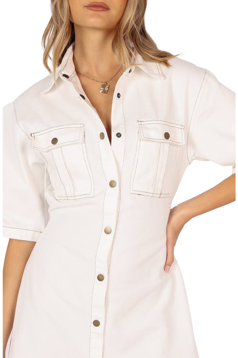 Rev Denim Mini Shirtdress, Alternate, color, WHITE DENIM