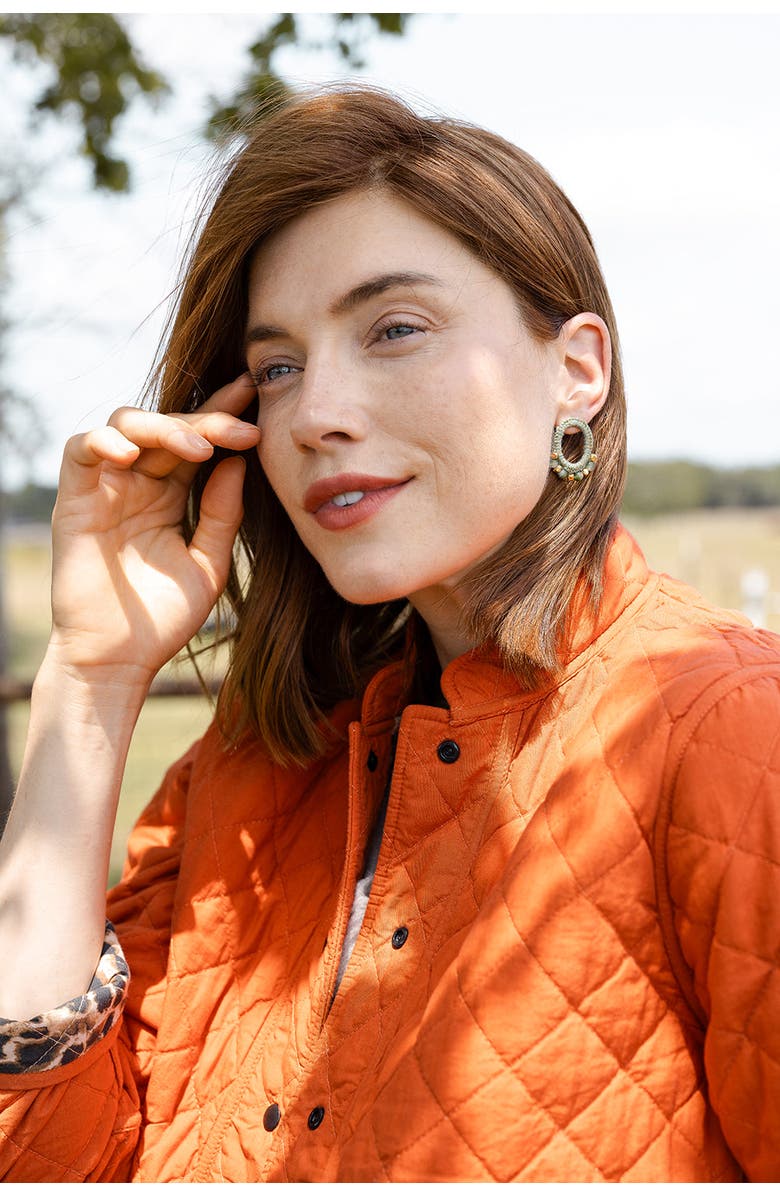 Noonday Collection Anjana Crochet Midi Earrings, Alternate, color, Green