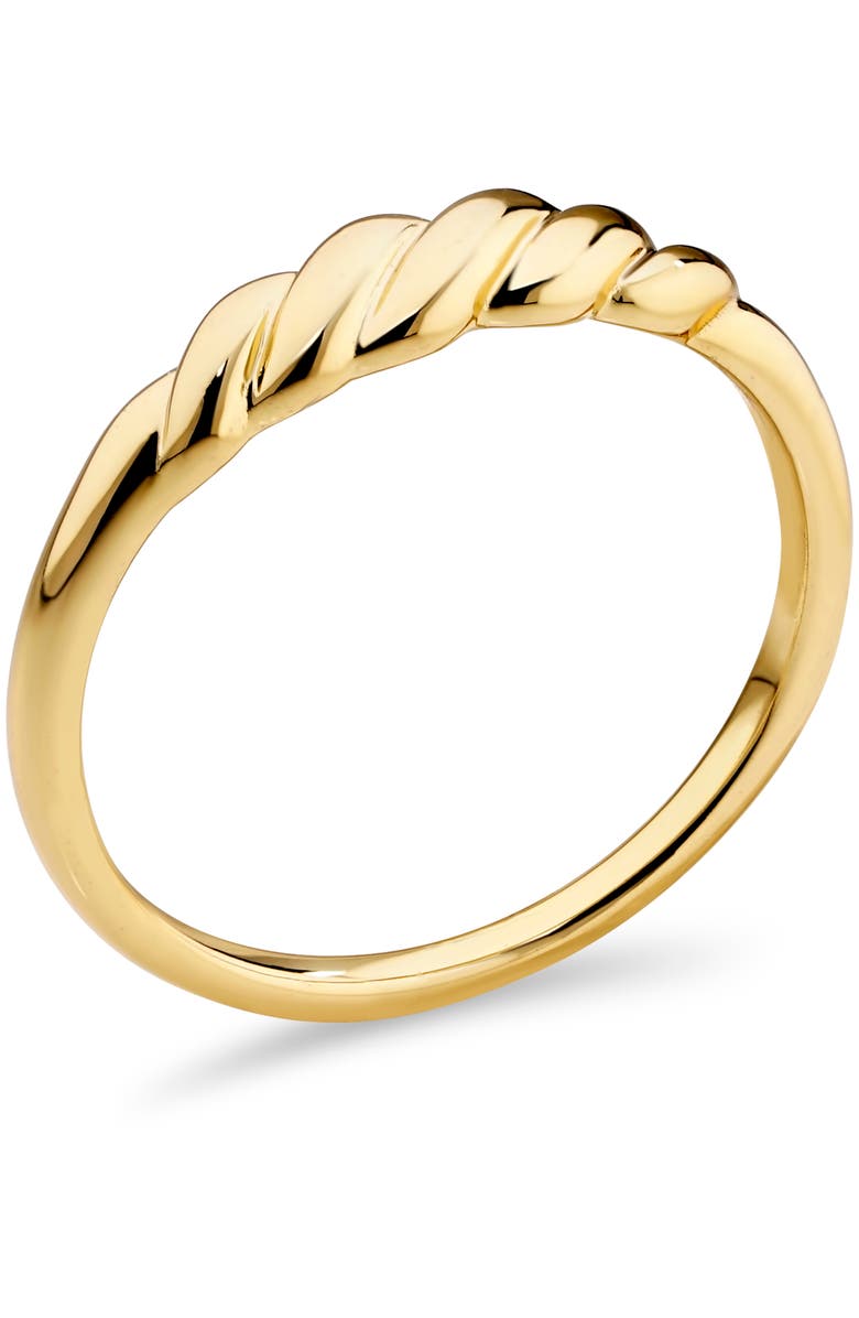 DEVATA Rope Ring in Gold Plated Sterling Silver, Alternate, color, Yellow Gold