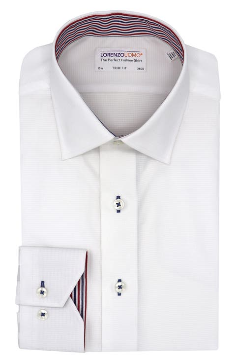 Trim Fit Solid Woven Dress Shirt