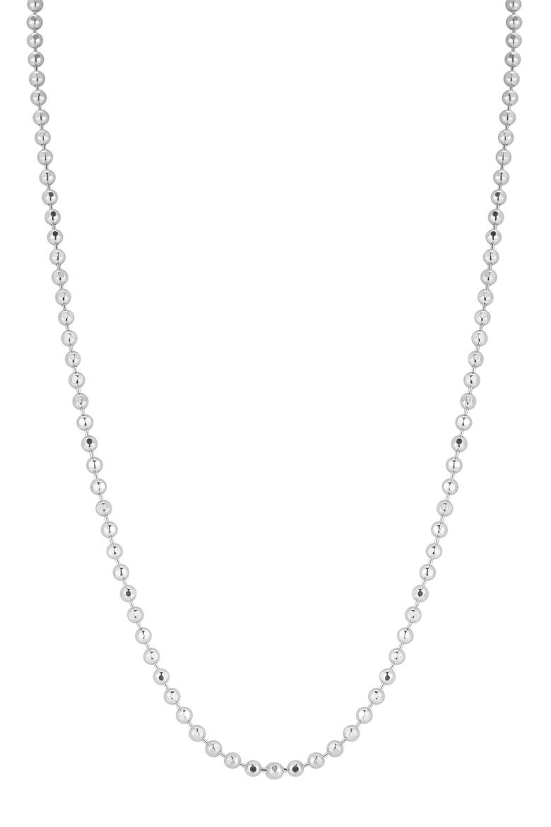 Ball Chain Necklace, Main, color, SILVER