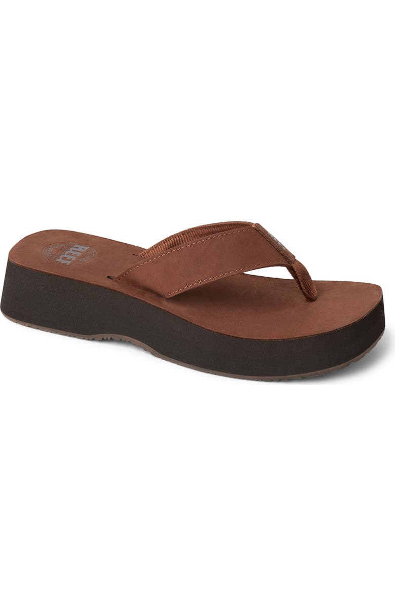 Reef Butter Platform Flip Flop, Main, color, Chocolate