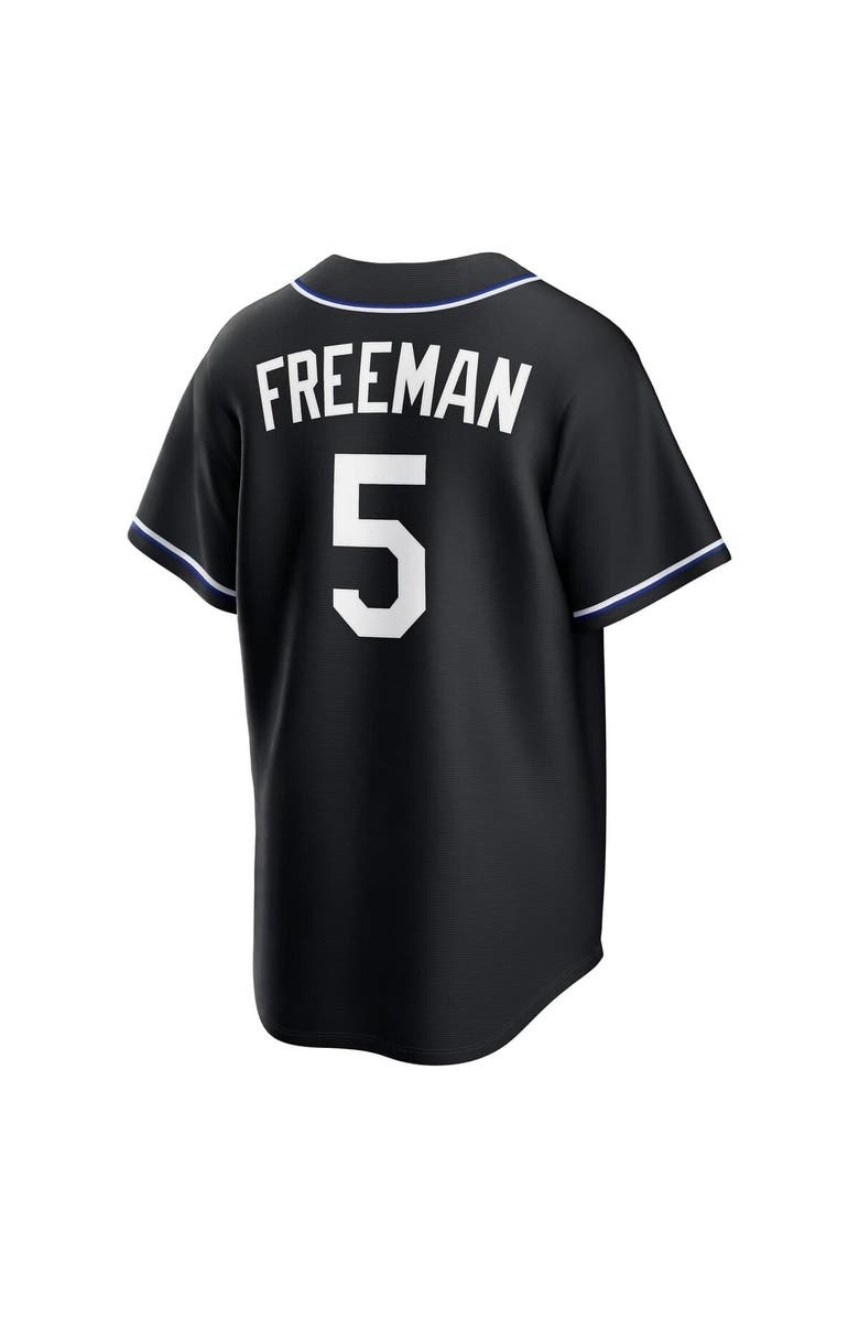 Nike Men's Nike Freddie Freeman Los Angeles Dodgers Fashion Replica Black Out Jersey, Alternate, color, Black