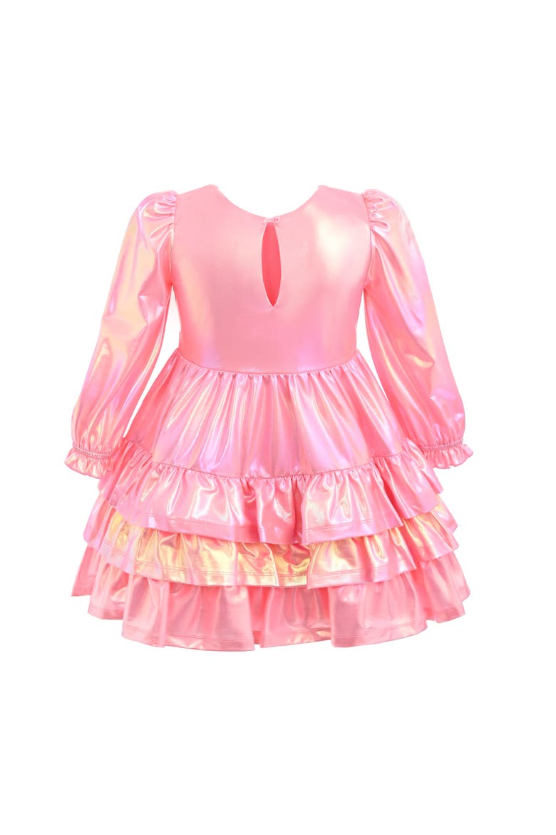 Metallic Ruffle Party Dress, Alternate, color, Pink