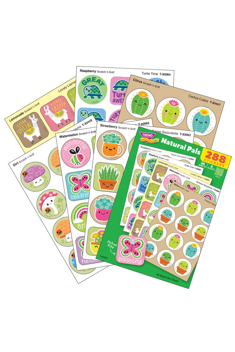 Scratch N Sniff Natural Pals, 288 Count Scented Stickers, Alternate, color, Multicolored