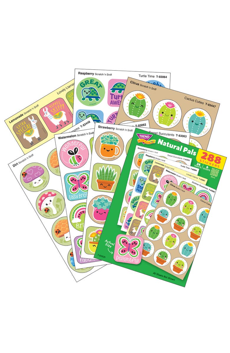 TREND Scratch N Sniff Natural Pals, 288 Count Scented Stickers, Alternate, color, Multicolored