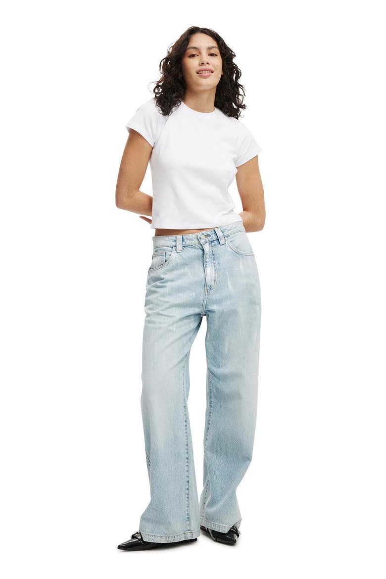 Women's 90 S Baby Tee, Alternate, color, WHITE
