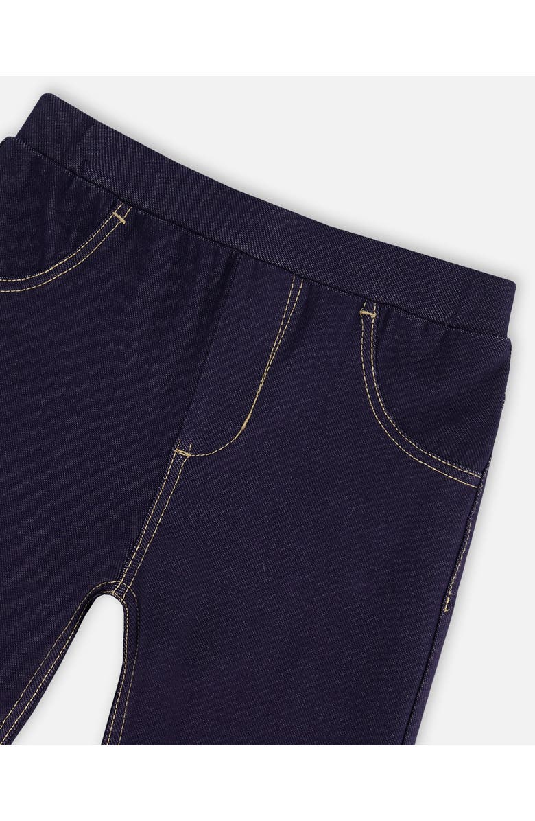 Deux par Deux Baby Girl's Dark Blue Denim Jeggings, Alternate, color,