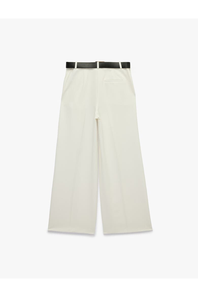 Wide Leg Trousers with Belt, Alternate, color, OFF WHITE