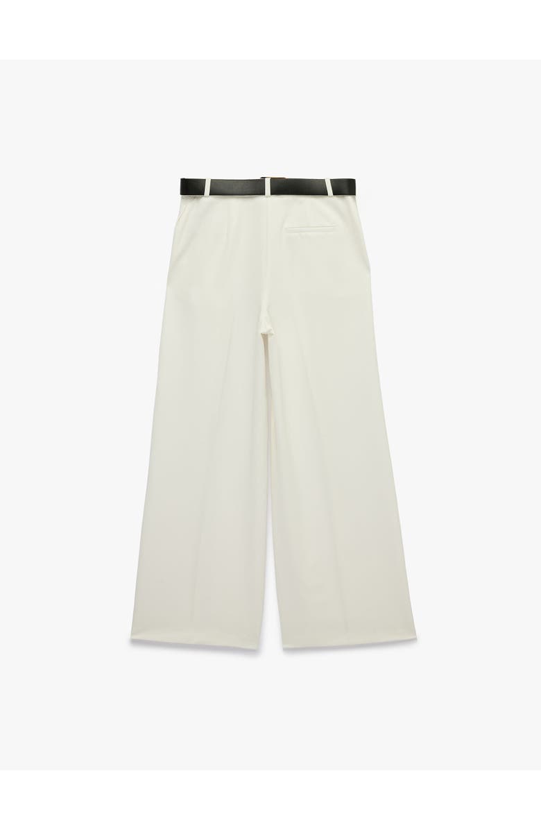 Koton Wide Leg Trousers with Belt, Alternate, color, Off White