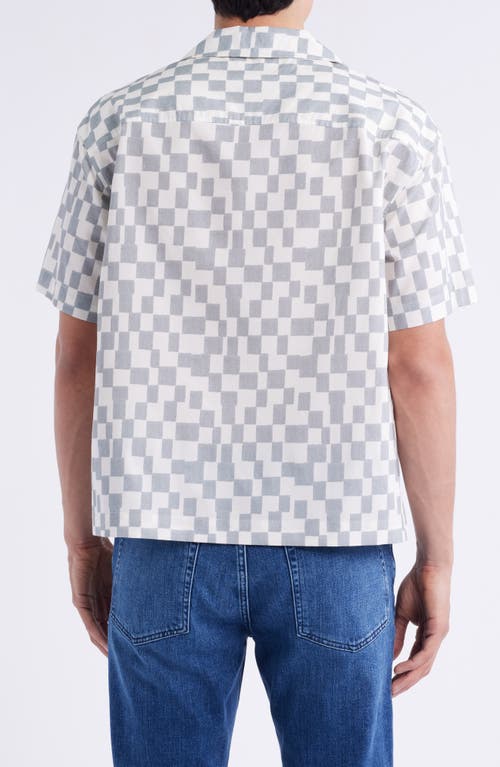 Frame Geometric Print Lyocell & Cotton Camp Shirt In White