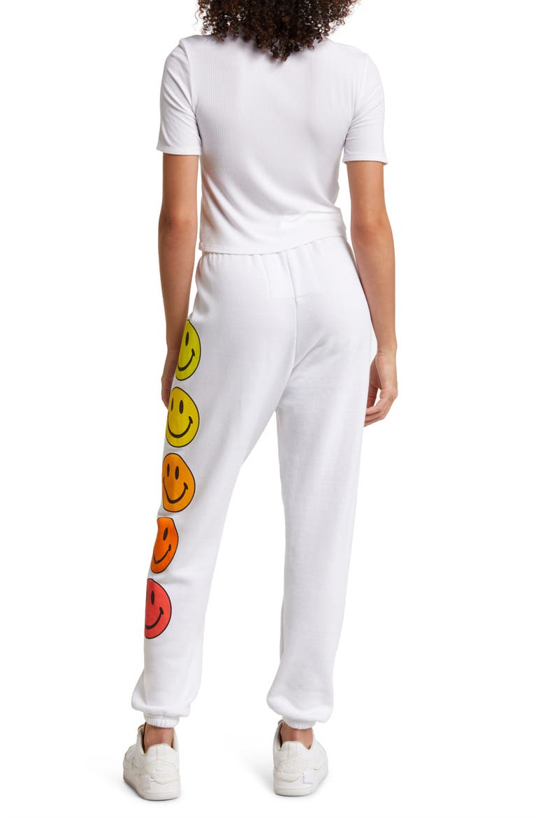 Smiley Sunset Sweatpants, Alternate, color, WHITE