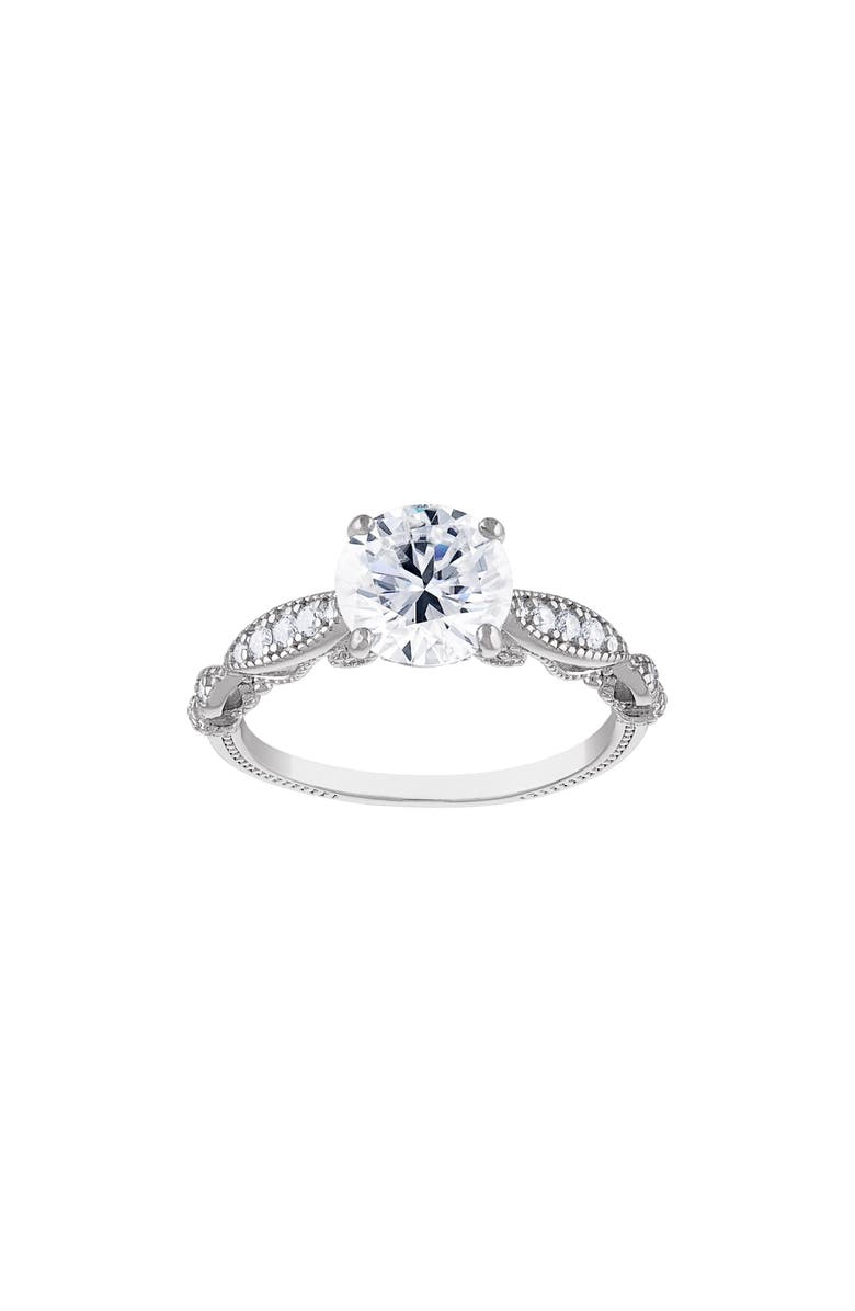 FZN Sterling Silver Lab Created Moissanite Ring, Main, color, 