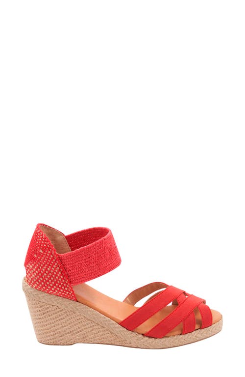 Andre Assous Women's Adin Jute Wedge Sandals In Red