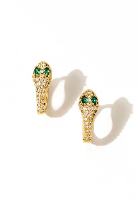 Viper Huggie Hoop Earrings