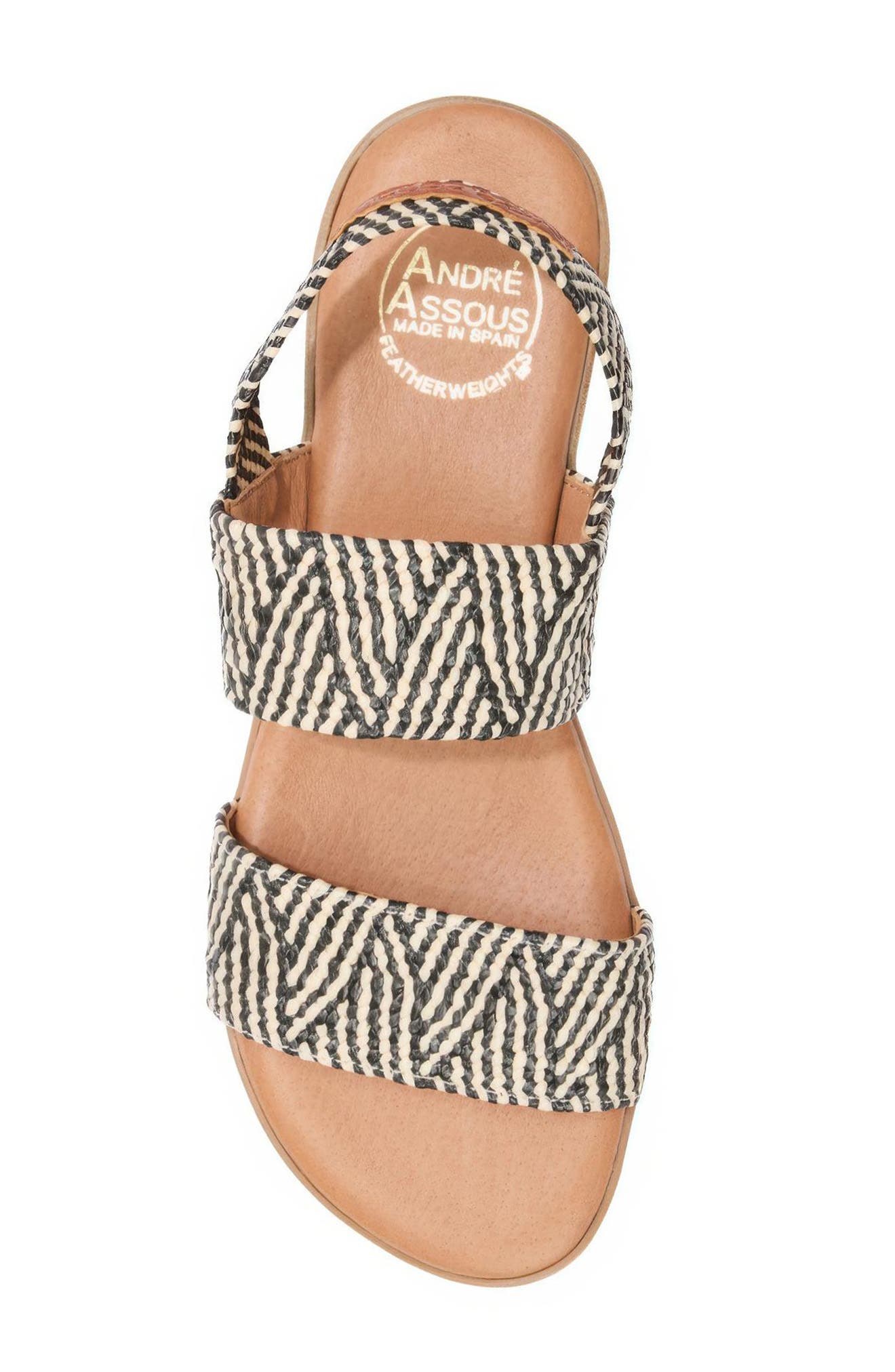 André Assous Nigella Woven Slingback Sandal, Alternate, color, Natural/ Black