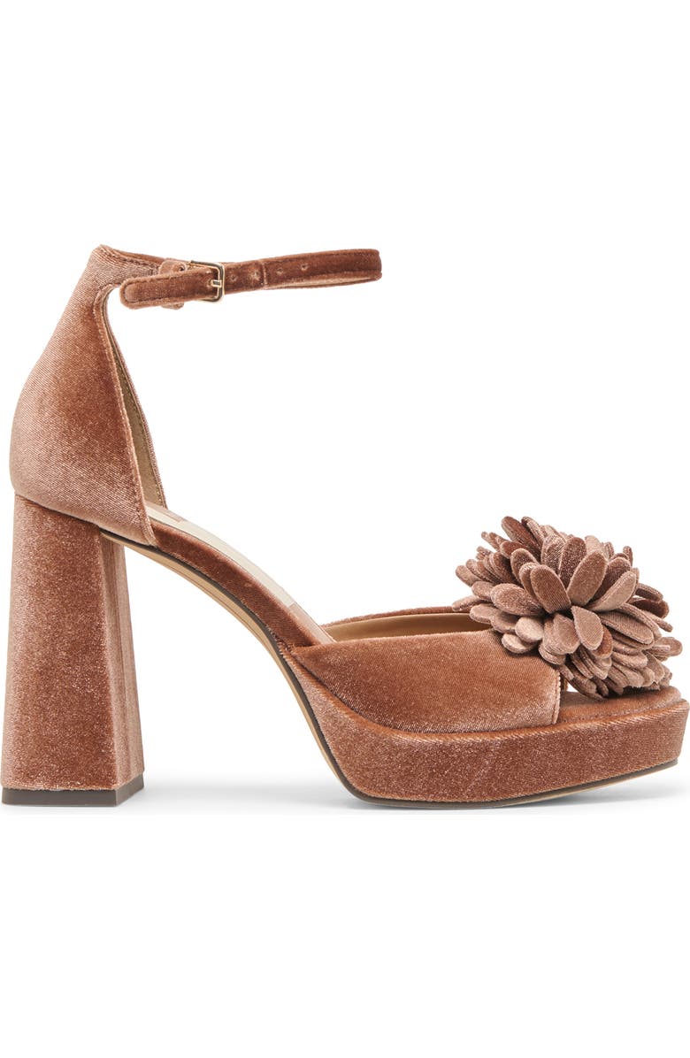 Dolce Vita Perel Platform Ankle Strap Sandal, Alternate, color, Dark Rose Velvet