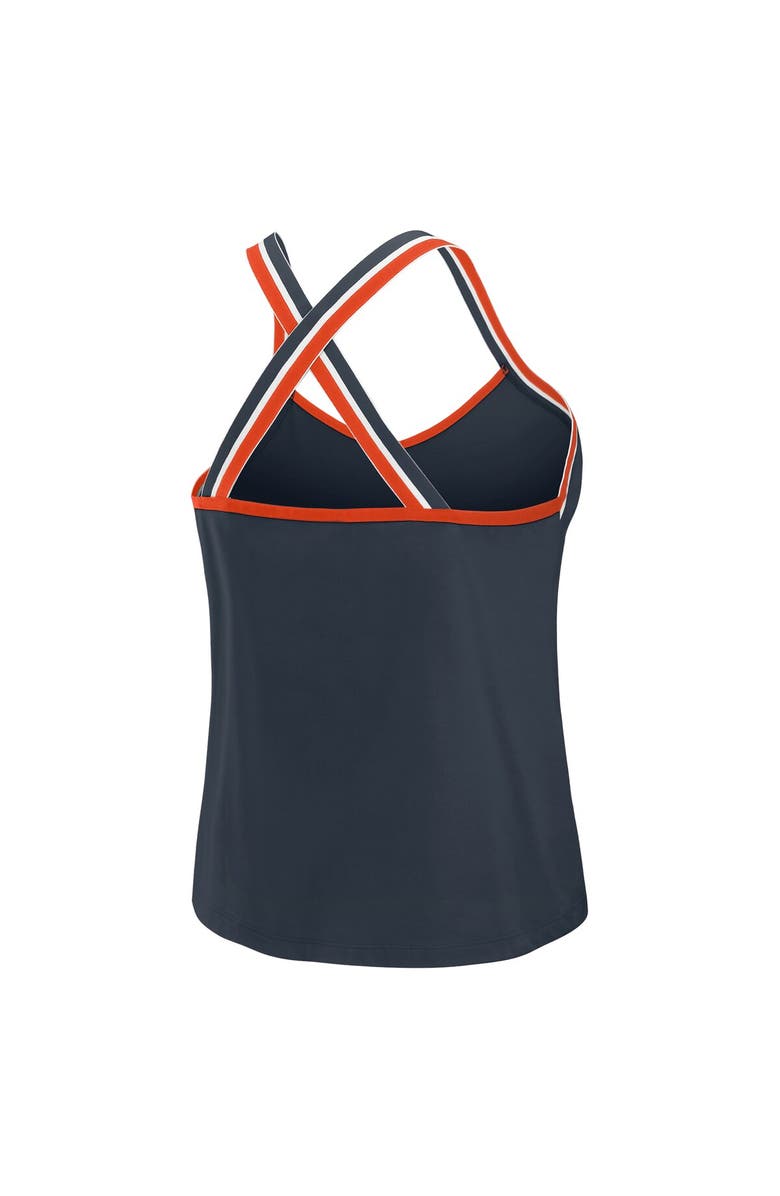 WEAR by Erin Andrews Women's WEAR by Erin Andrews Navy Chicago Bears Cross Strap Tri-Blend Tank Top, Alternate, color, 