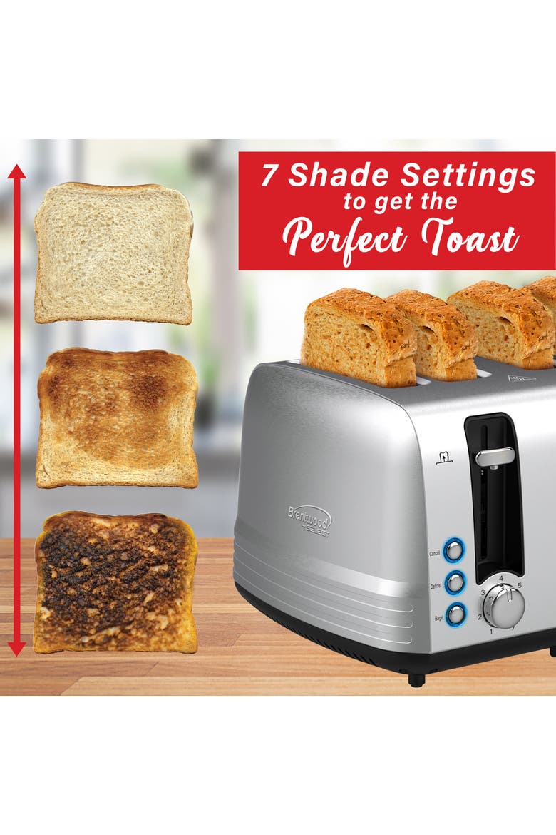 Extra Wide 4 Slot Stainless Steel Toaster, Alternate, color, Silver