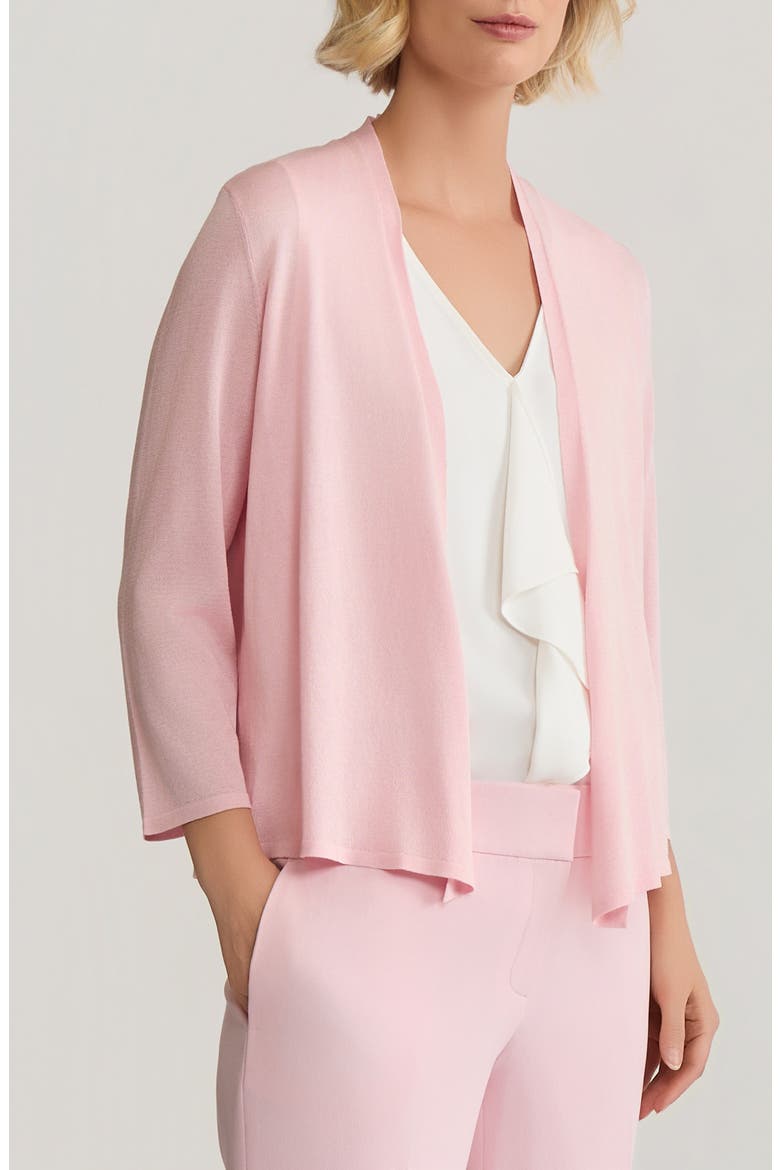 Self Edge Open Front Cardigan, Alternate, color, TUTU PINK