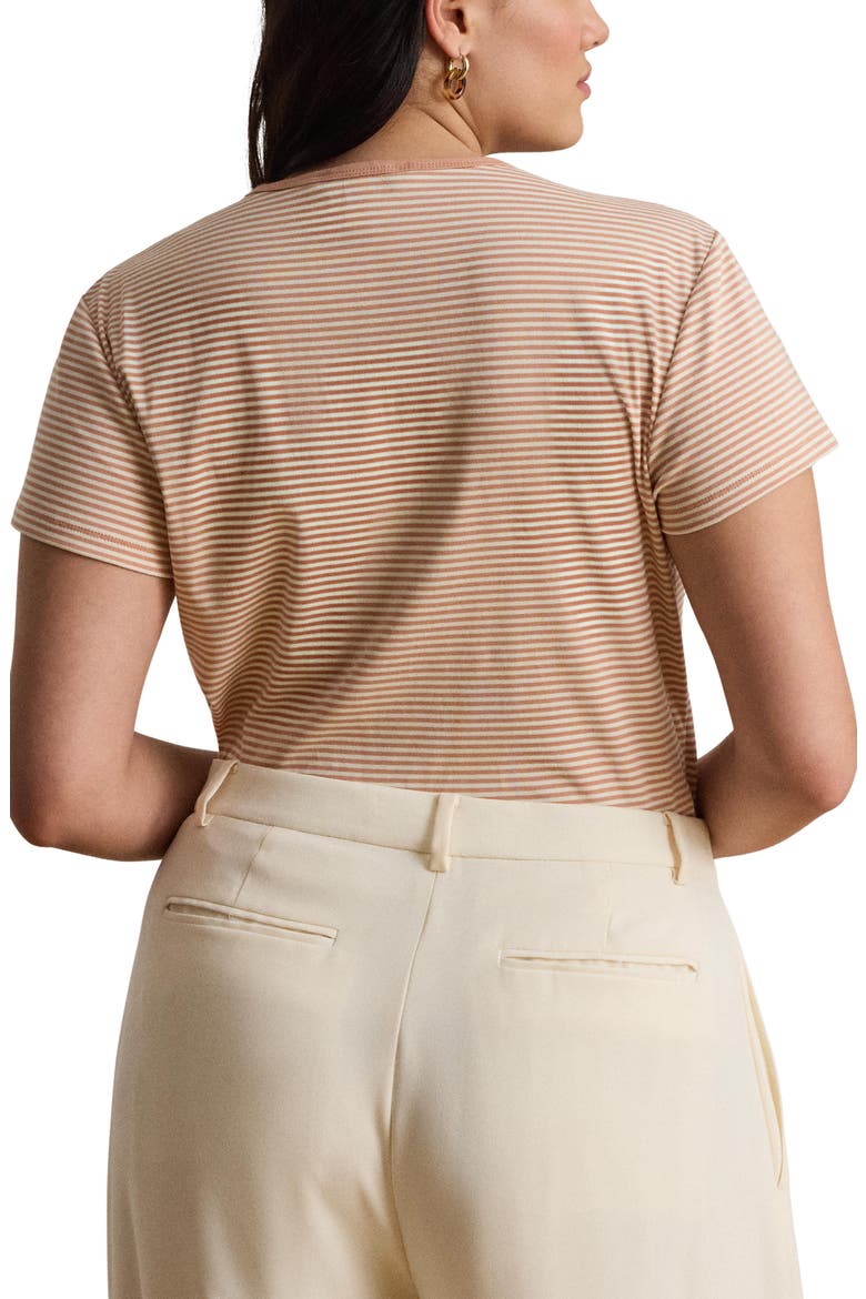 Refined Stripe Stretch Cotton Top, Alternate, color, PINK SIENNA/ MAS CREAM