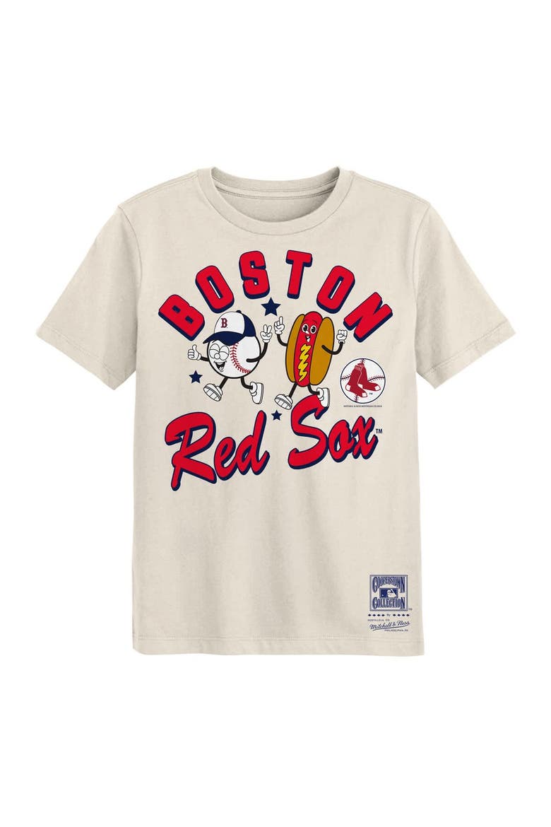 Preschool Mitchell & Ness  Natural Boston Red Sox Snack T-Shirt, Main, color, Natural