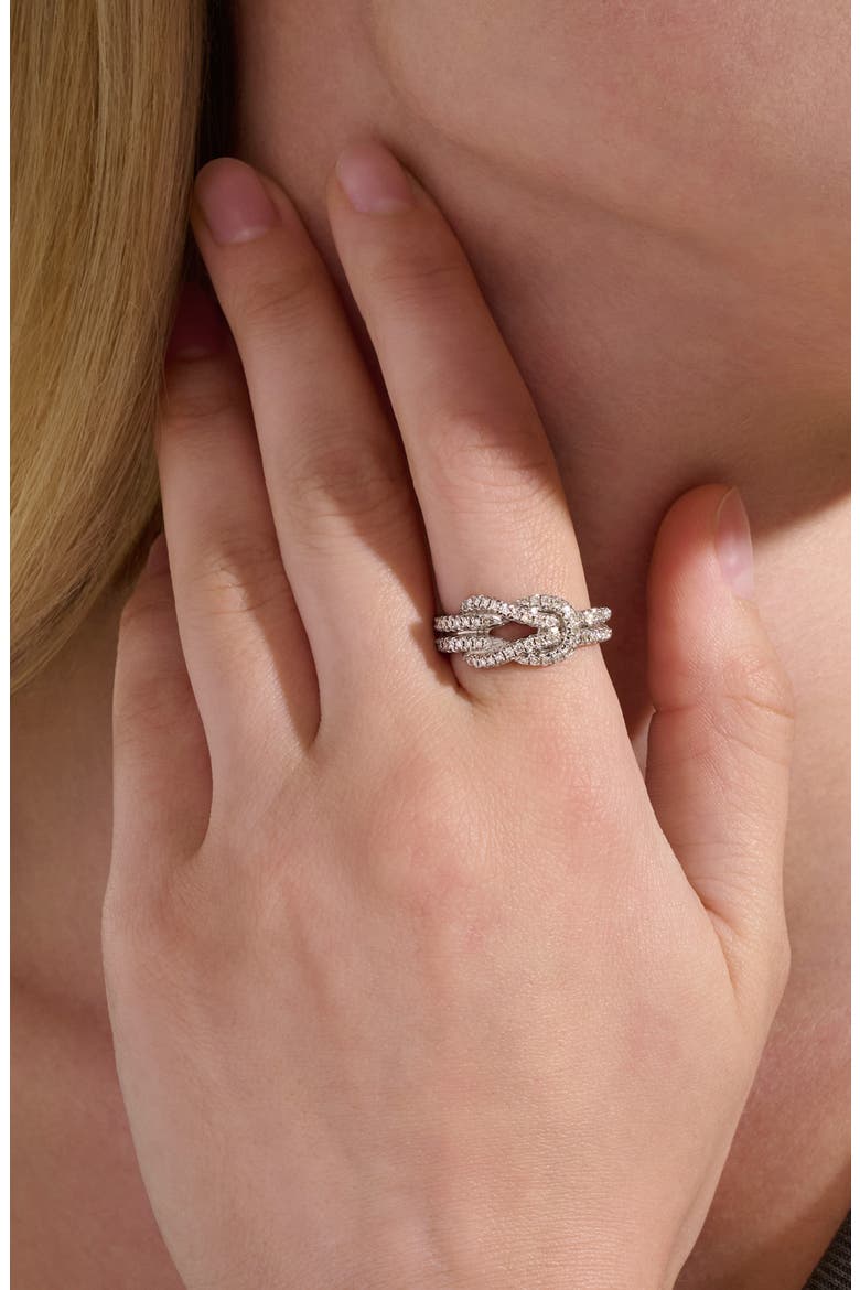 Love Knot Ring, Diamonds, Alternate, color, SILVER