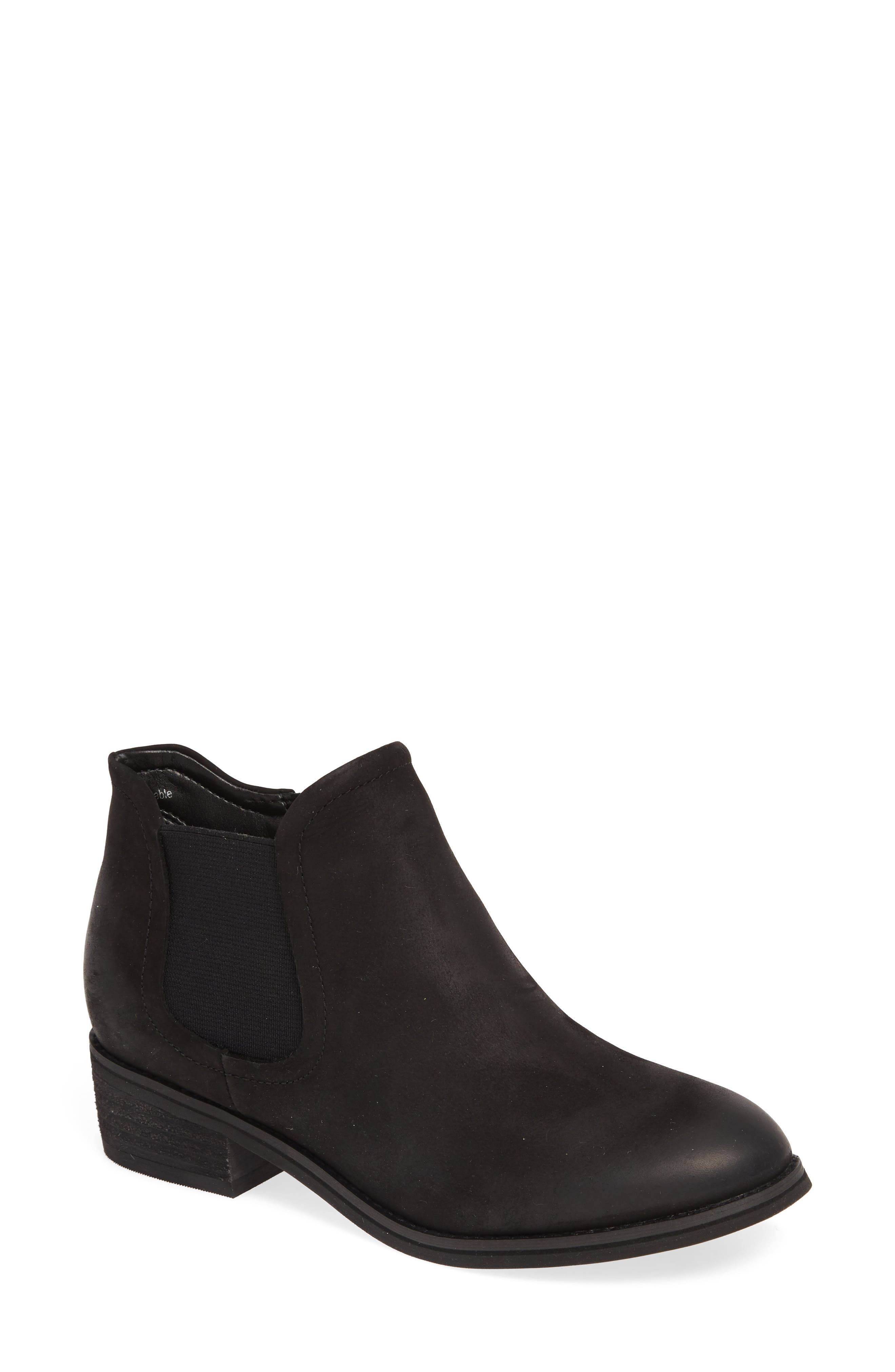Lidia Waterproof Bootie, Main, color, BLACK NUBUCK
