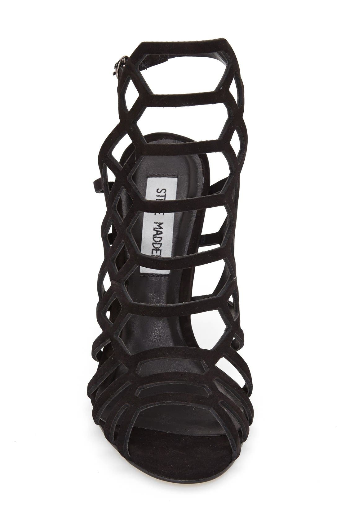 'Slithur' Sandal, Alternate, color, BLACK NUBUCK LEATHER