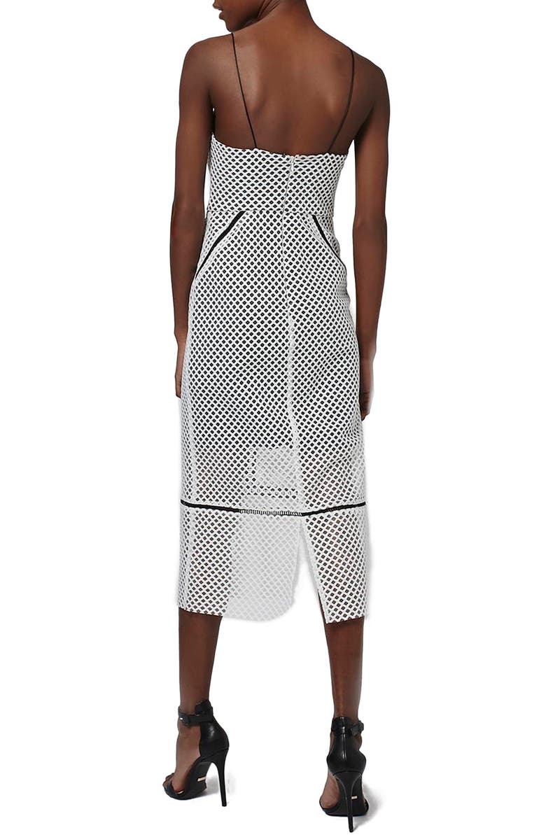 Topshop Airtex Column Midi Dress, Alternate, color, White Multi