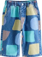 NEXT Kids' Geometric Print Wide Leg Jeans