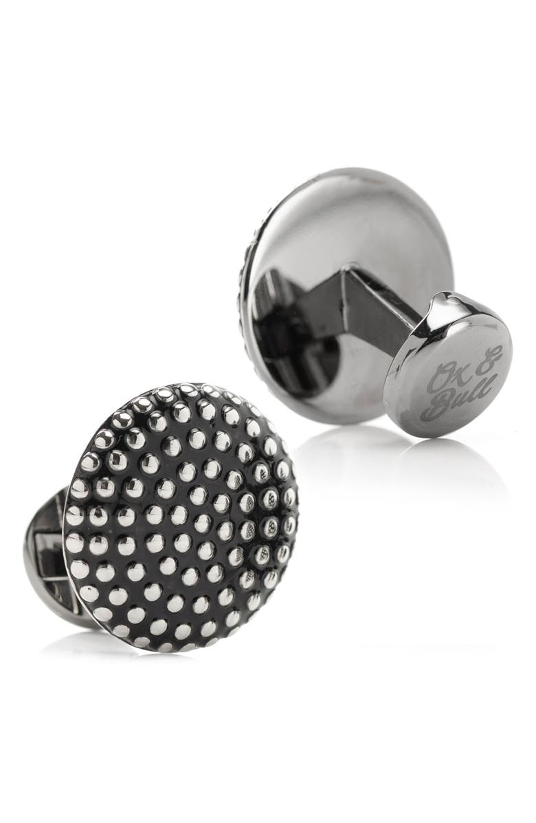 Cufflinks, Inc. Textured Circle Cuff Links, Alternate, color, Silver