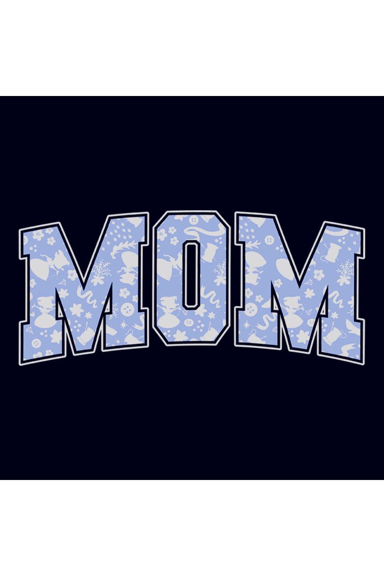 Women's Disney Mom Collegiate Pattern  Graphic T-Shirt, Alternate, color, Navy Blue