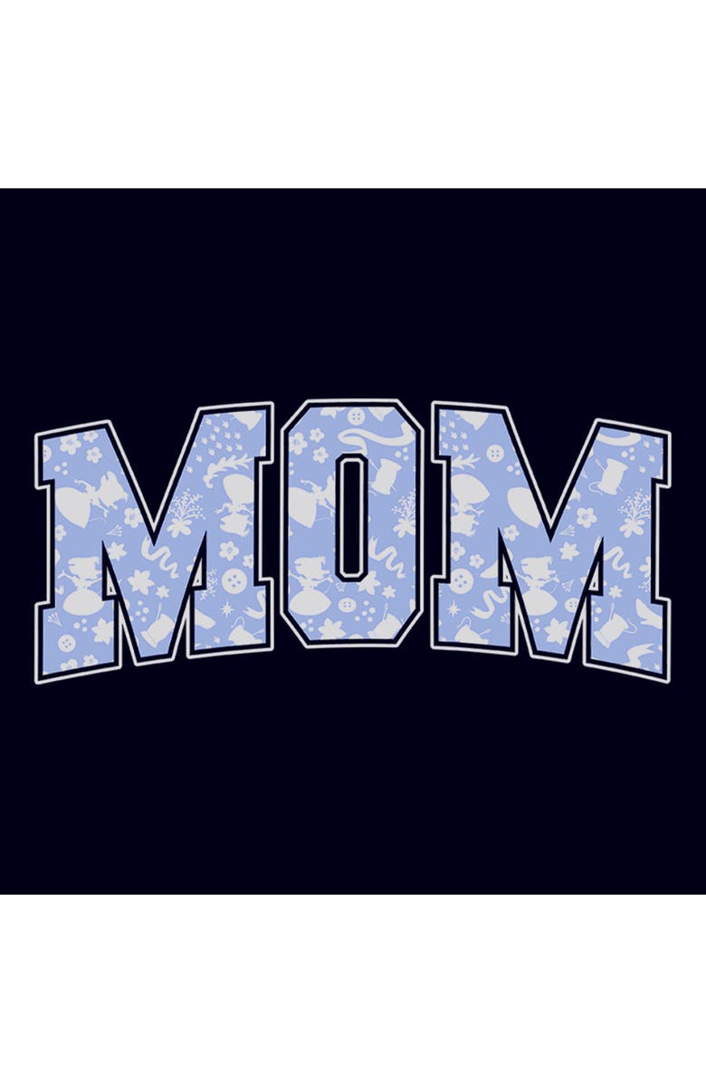Disney Women's Disney Mom Collegiate Pattern  Graphic T-Shirt, Alternate, color, Navy Blue
